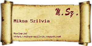 Miksa Szilvia névjegykártya