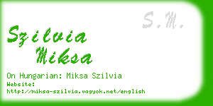 szilvia miksa business card